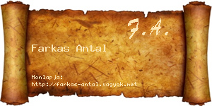 Farkas Antal névjegykártya